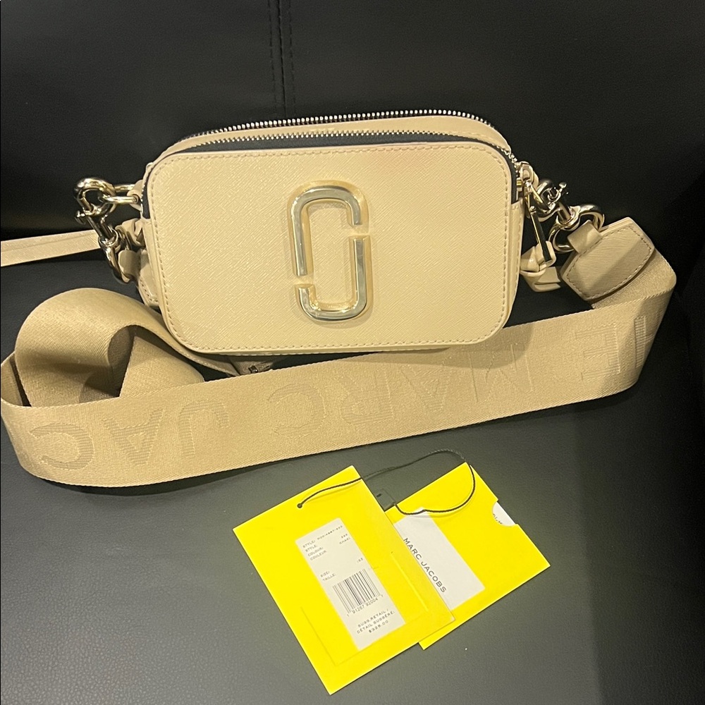 Marc Jacobs Beige/Gold Crossbody Camera Bag